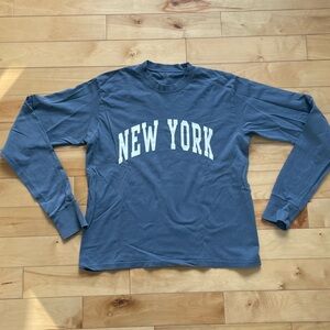 Brandy Melville NEW YORK Blue Long Sleeve Tee